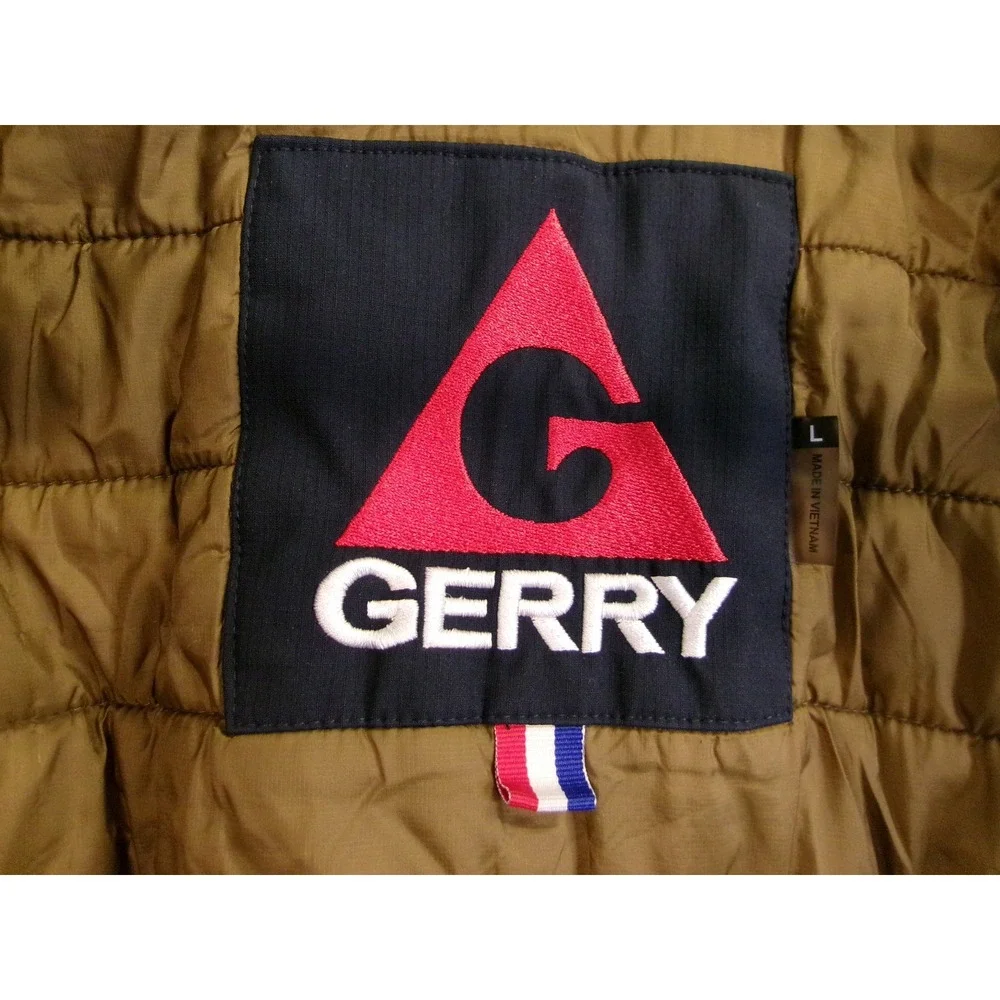 Gerry‎ Hooded Softshell Jacket Mens Large Navy Blue Quilted Lined Coat